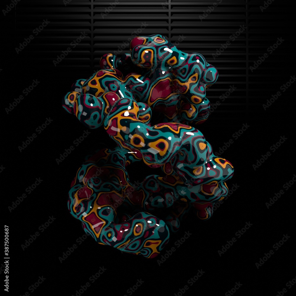 Abstract and dynamic 3D form backgrounds with colourful swirl patterns, glossy surface, satisfying and unique texture.
