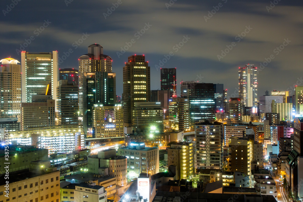 大阪北区と福島区の夜景