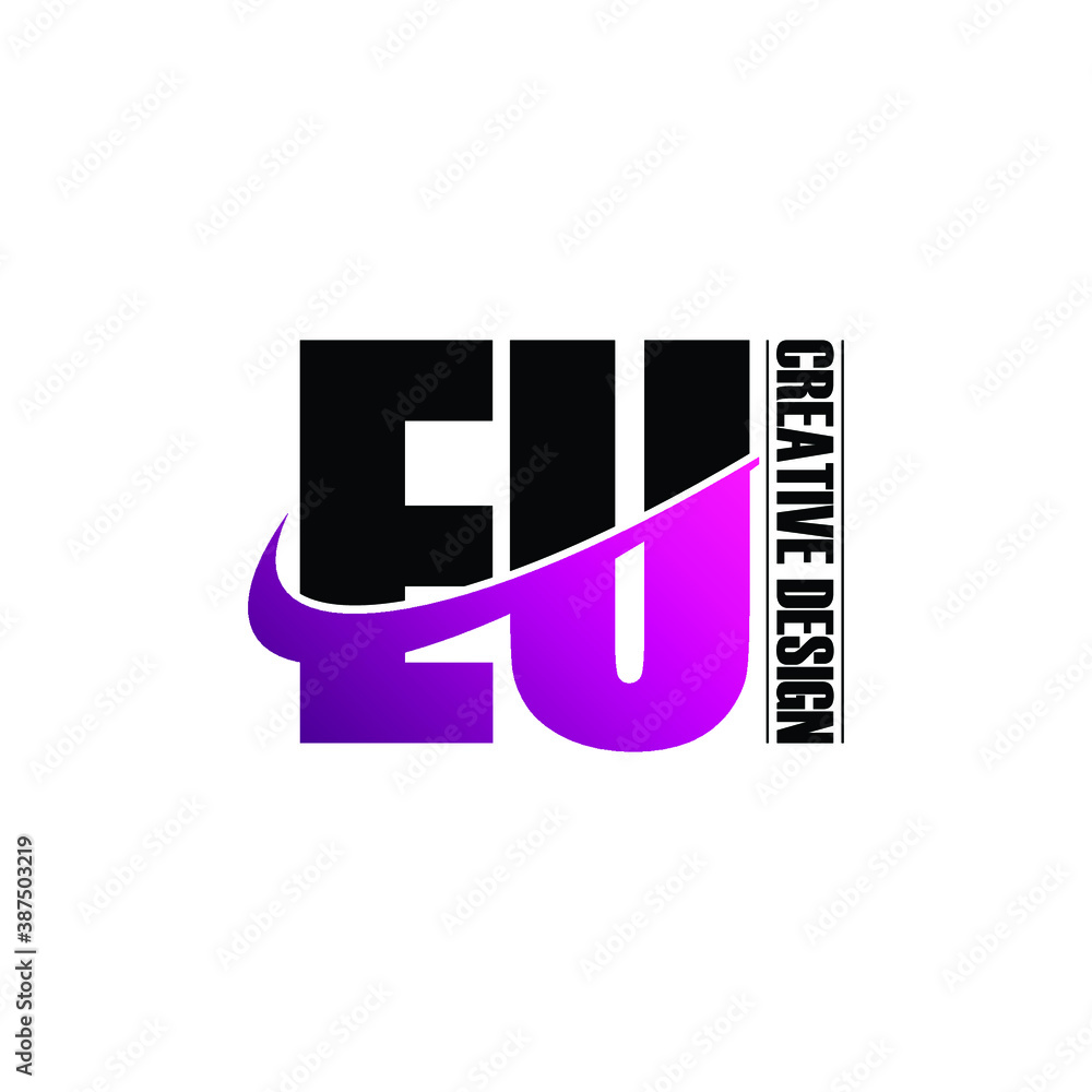 Letter EU simple logo design vector Letter EU simple logo design vector