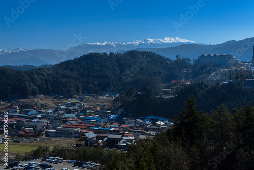 飛騨高山から乗鞍岳の眺望