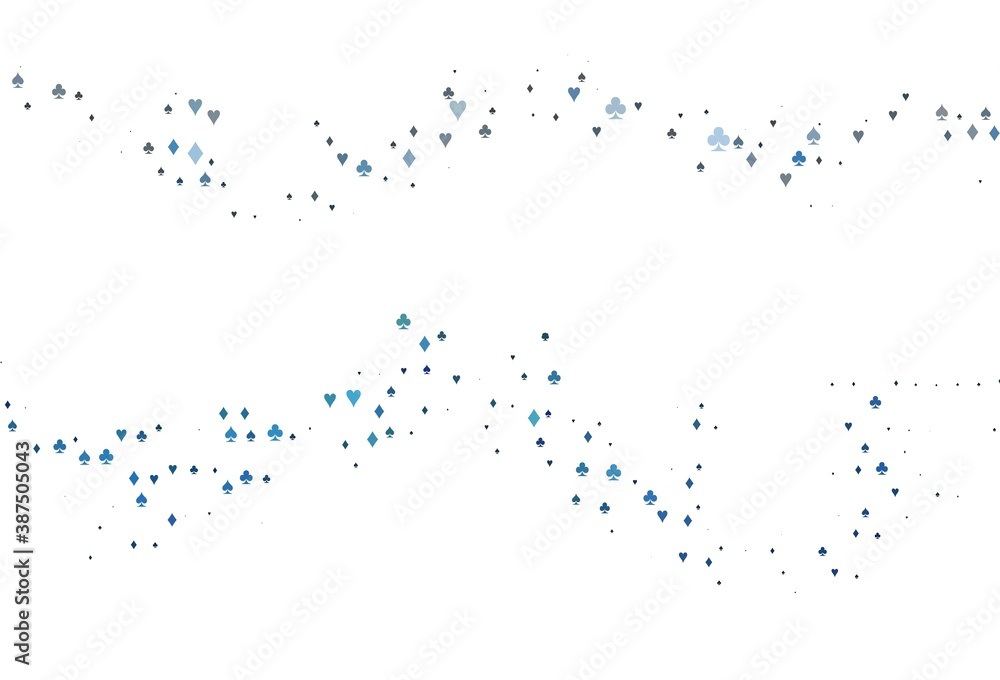 Light BLUE vector cover with symbols of gamble. Light BLUE vector cover with symbols of gamble.