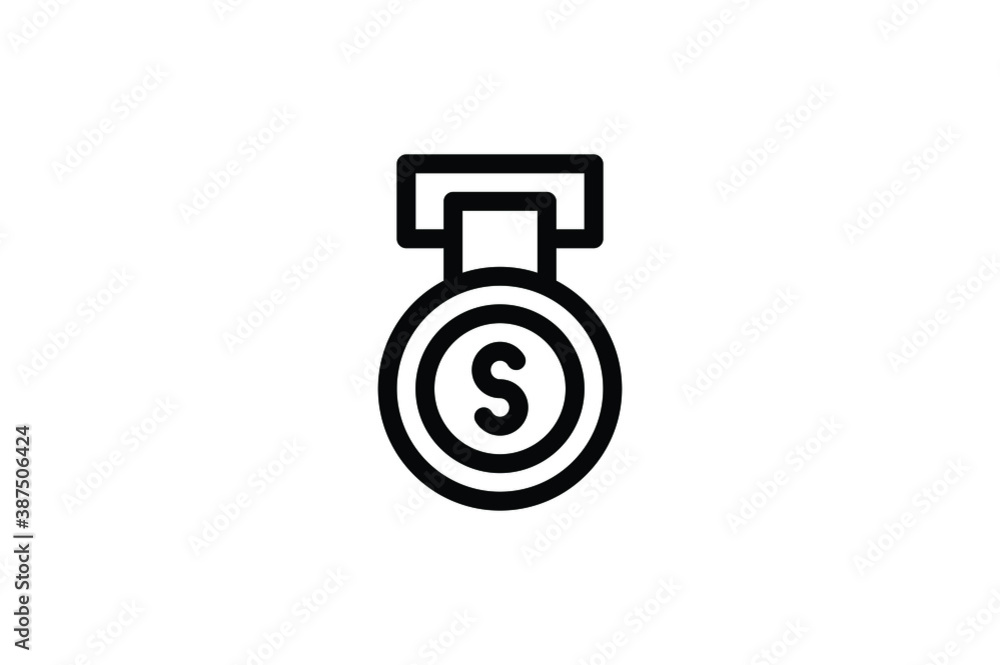 Finance Outline Icon - Medal Finance Outline Icon - Medal