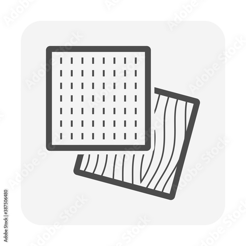 Sample icon or catalogue of architecture decoration material i.e. tile, pvc, vinyl and wallpaper etc.  For choose or selection concept with many pattern, texture, style and color for home and building