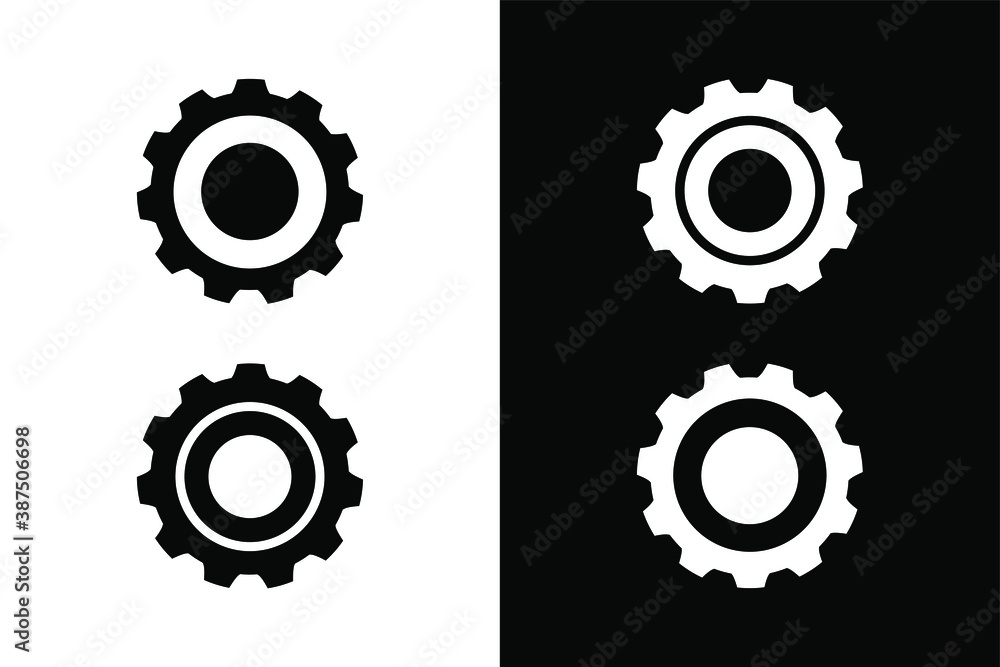 Set of gear circles concept on black and white color. Very suitable in various business purposes, also for icon, symbol and many more. Set of gear circles concept on black and white color. Very suitable in various business purposes, also for icon, symbol and many more.