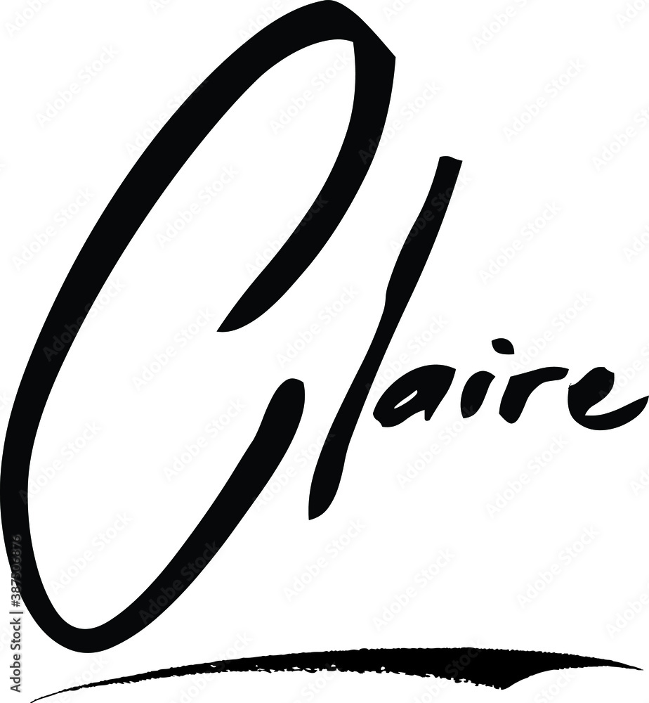 Obraz premium Claire -Female Name Modern Brush Calligraphy Cursive Text on White Background