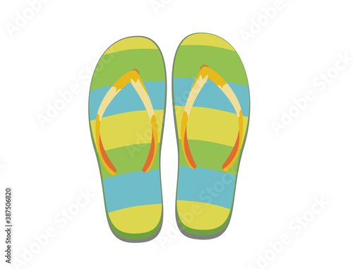 A pair of colorful sandals