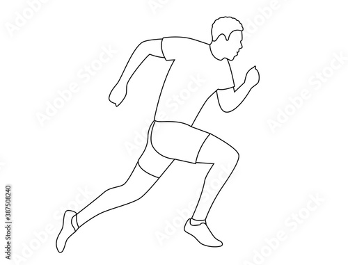 Black and white image of a person running
