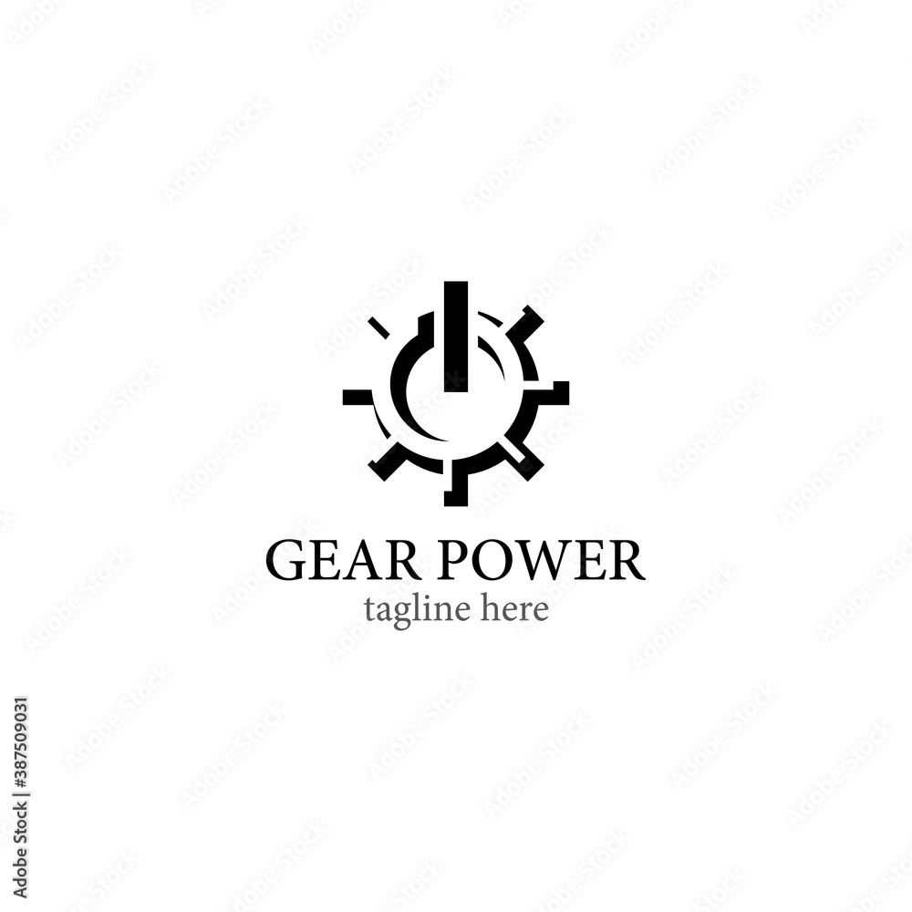 Gear power logo template Gear power logo template