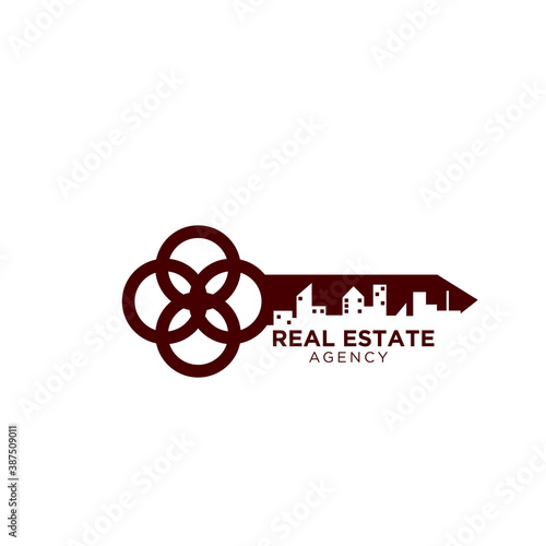 key real estate logo designs simple modern for town and city
