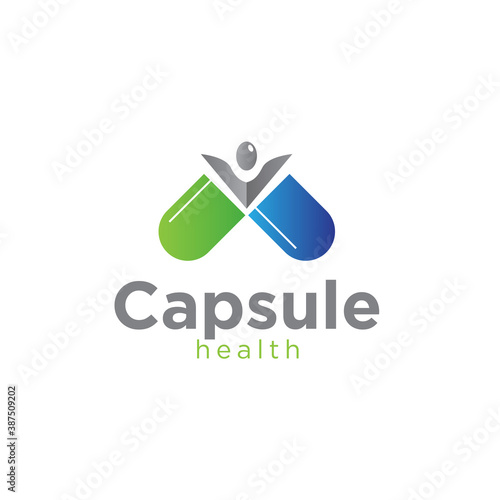 capsule health logo designs simple modern for medical service