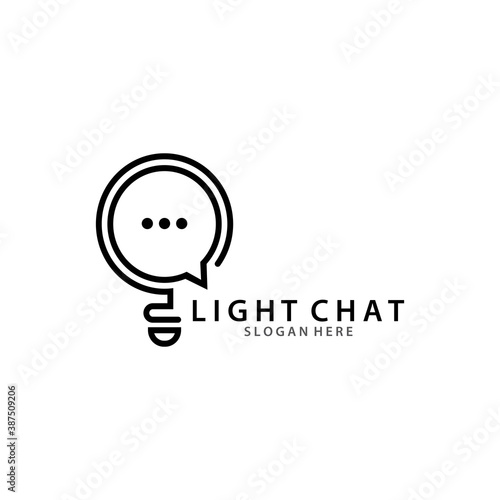 Light chat  logo template