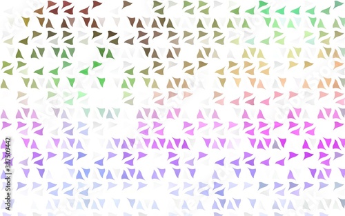 Light Multicolor  Rainbow vector background with triangles.