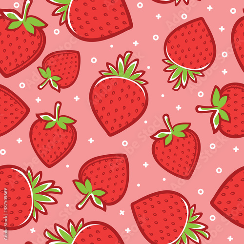 strawberry fruits pattern seamless background