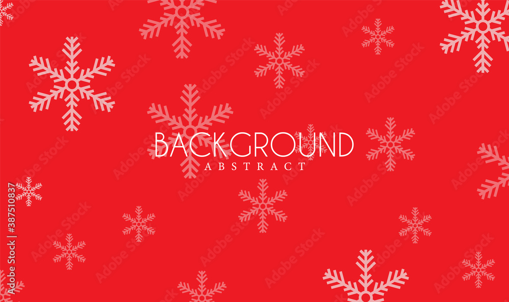 Abstract background design with red color and snow. vector
