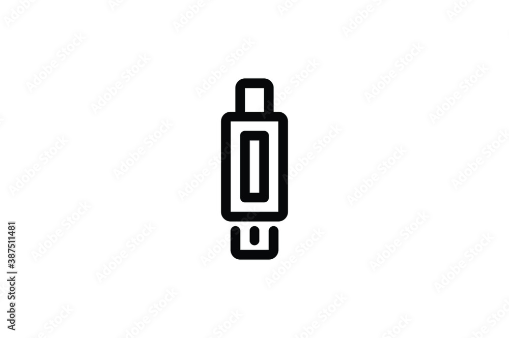 Computer Outline Icon - Flashdisk Computer Outline Icon - Flashdisk