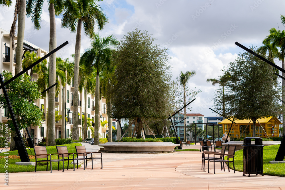 Park space Downtown Doral Miami Florida USA