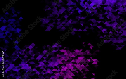 Dark Purple vector layout with lines, triangles.