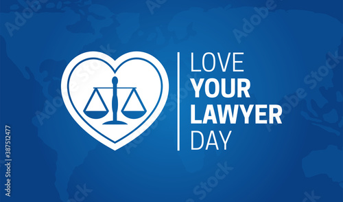 Blue Love Your Lawyer Day Background Illustration photo