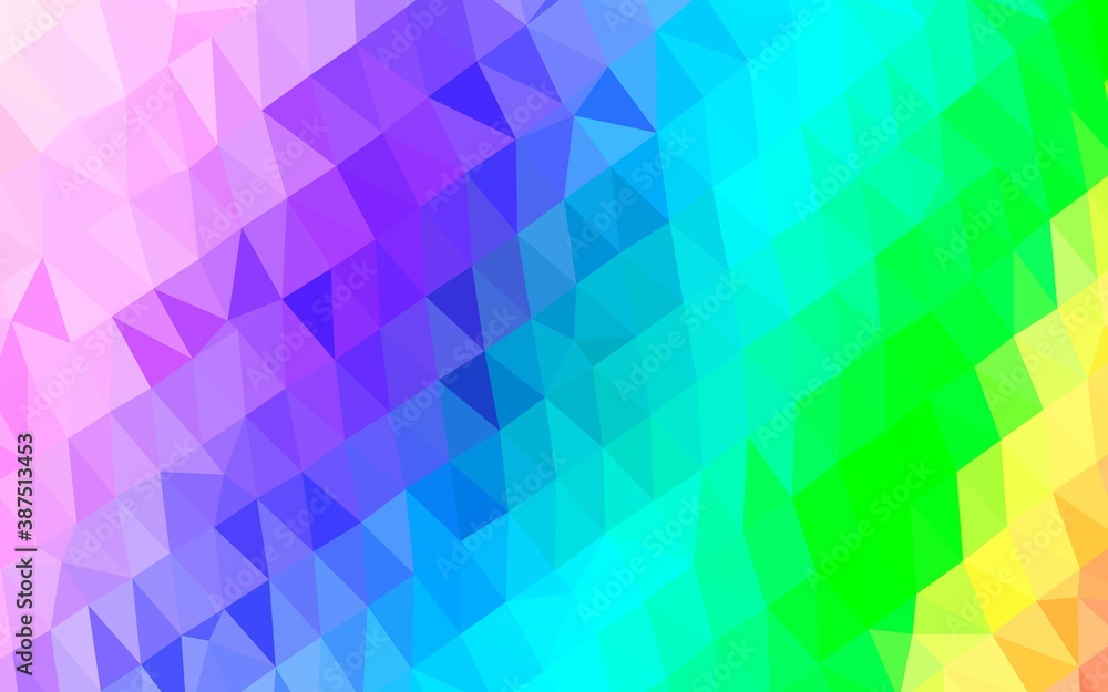 Obraz premium Light Multicolor, Rainbow vector shining triangular background.