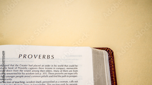 Cuadro en lienzo Open pages of the bible background (book of Proverbs)