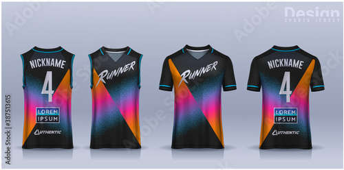 t-shirt sport design template, Soccer jersey mockup for football club, Running singlet,basketball Tank top.