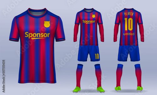 t-shirt sport design template, Soccer jersey mockup for football club. uniform front and back view.
