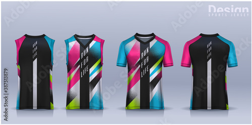 t-shirt sport design template, Soccer jersey mockup for football club, Running singlet,basketball Tank top.