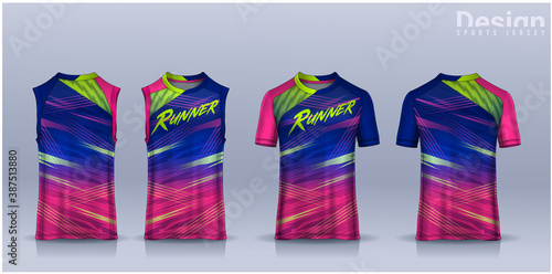 t-shirt sport design template, Soccer jersey mockup for football club, Running singlet,basketball Tank top.