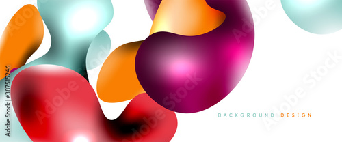 Bubbles abstract background. Liquid splashes on white vector template