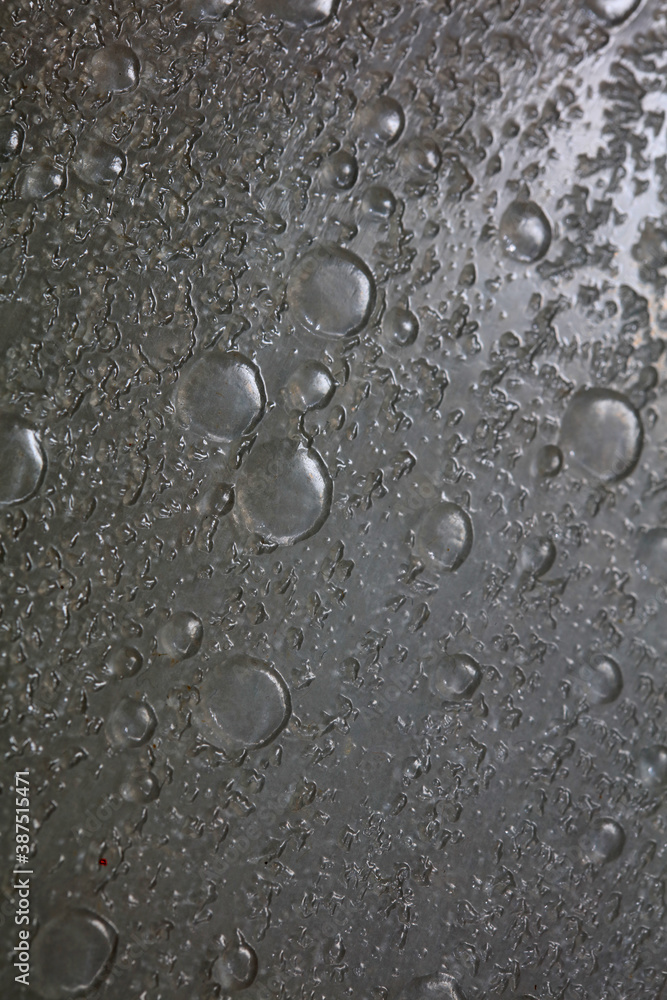 Plastic toilet glass surface with water droplets macro background fine modern art high quality prints products fifty megapixel