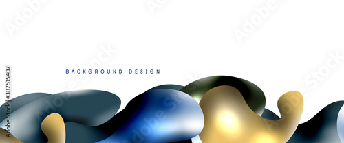 Bubbles abstract background. Liquid splashes on white vector template