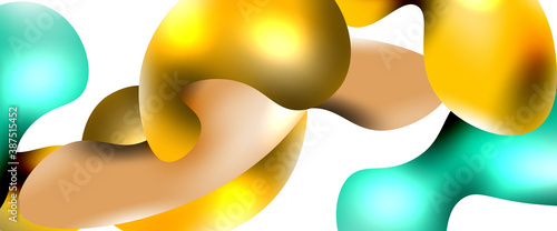 Bubbles abstract background. Liquid splashes on white vector template