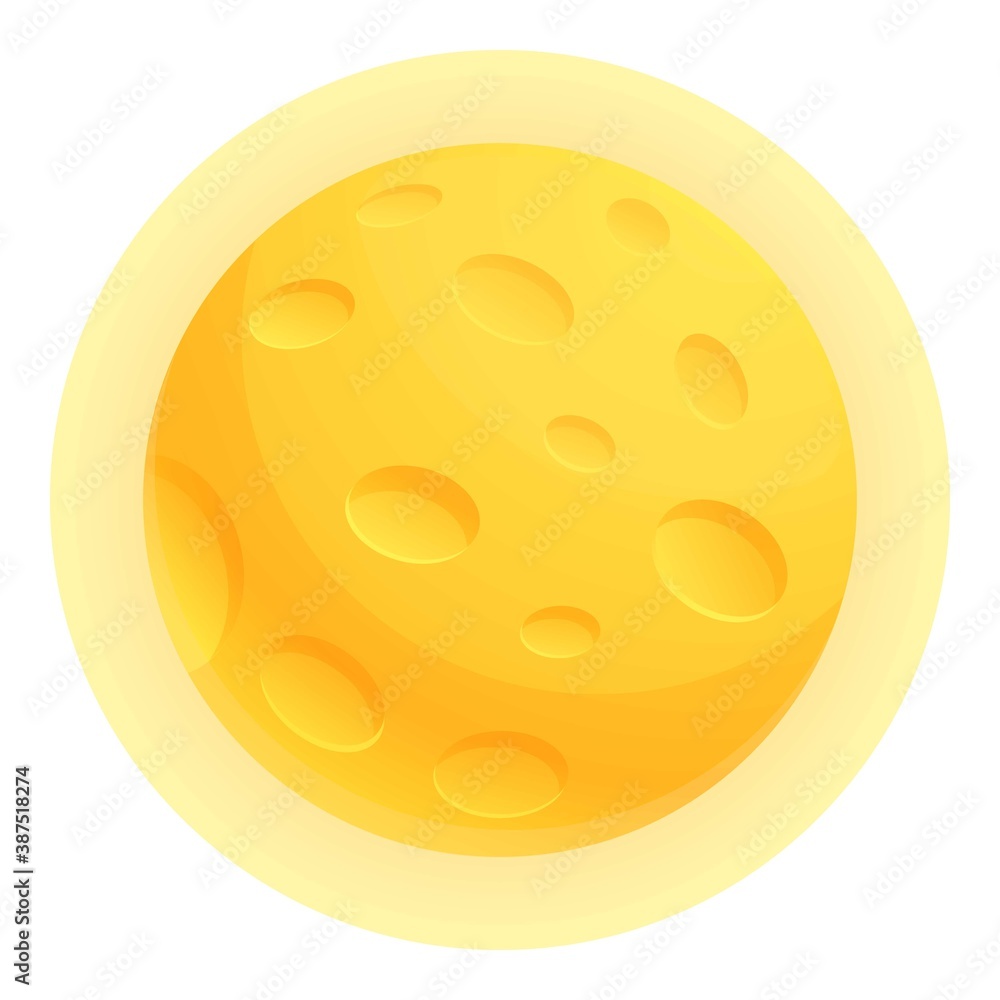 Night moon icon. Cartoon of night moon vector icon for web design isolated on white background Night moon icon. Cartoon of night moon vector icon for web design isolated on white background