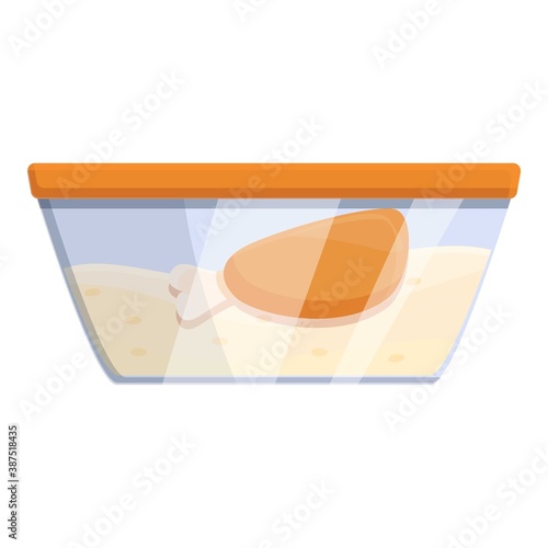 Chicken and rice lunch icon. Cartoon of chicken and rice lunch vector icon for web design isolated on white background
