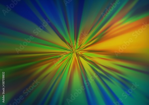 Dark Blue, Yellow vector bokeh and colorful pattern.