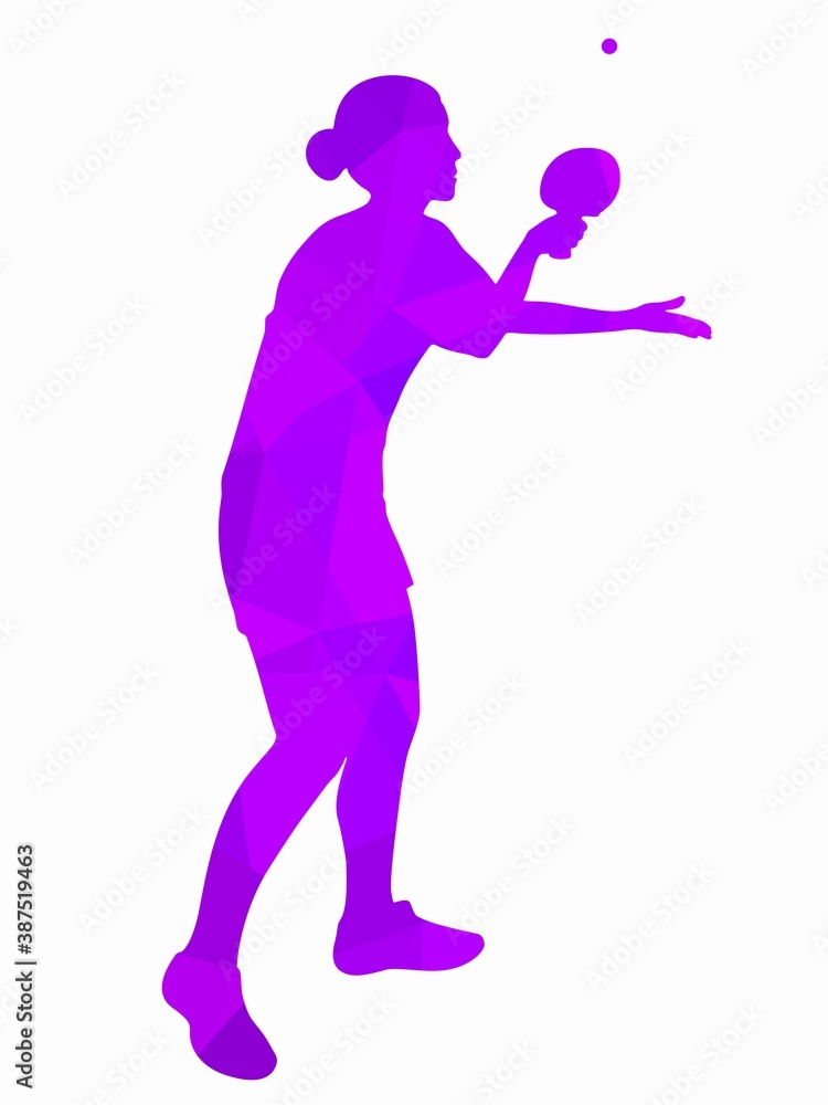illustration of a table tennis player. vector draw