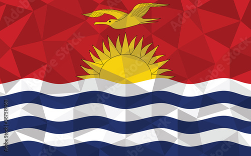 Low poly Kiribati flag vector illustration. Triangular I-Kiribati flag graphic. Kiribati country flag is a symbol of independence.