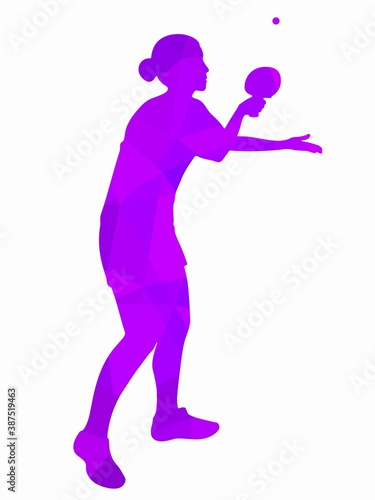 illustration of a table tennis player. vector draw © oldok