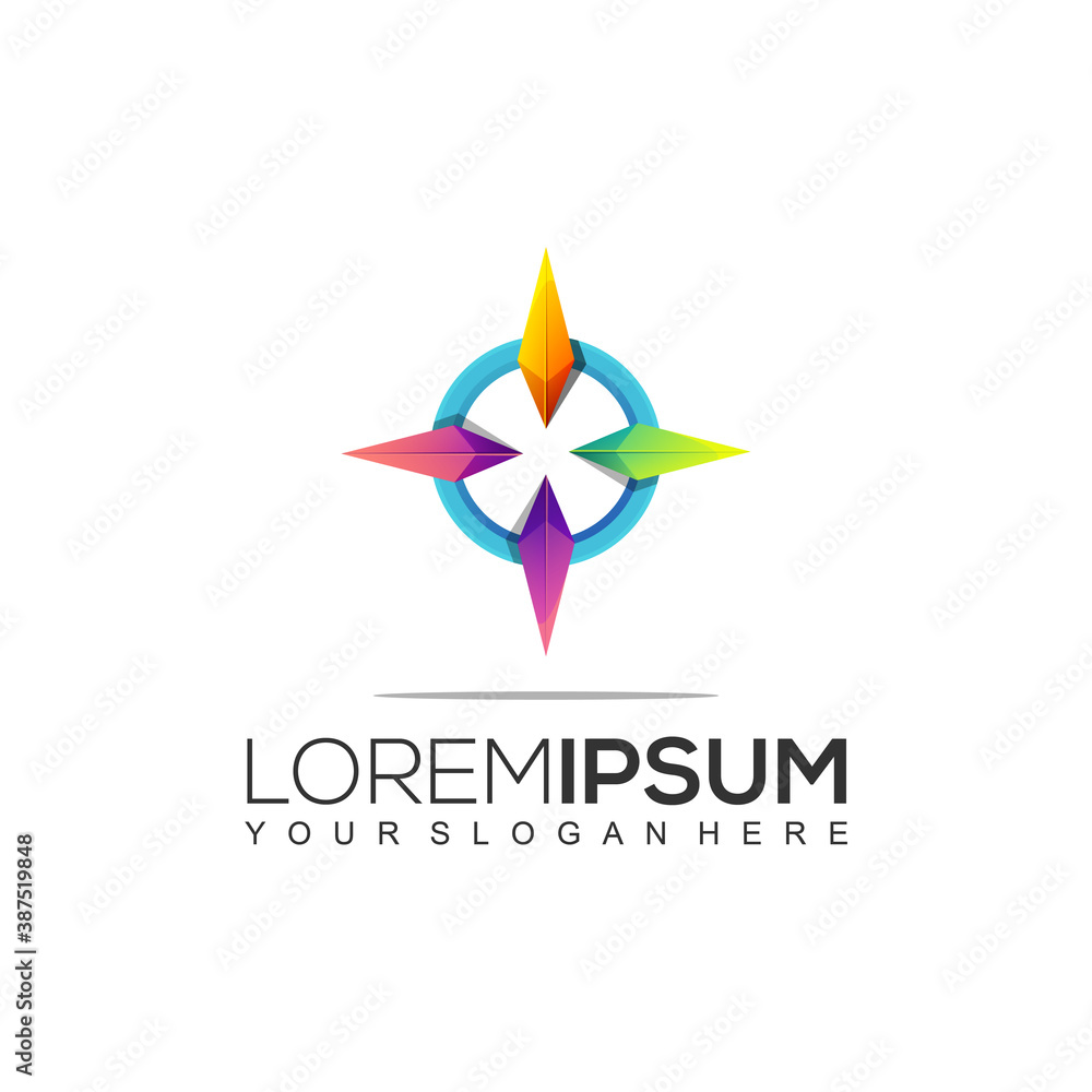 Compass Colorful Logo Design Template Compass Colorful Logo Design Template