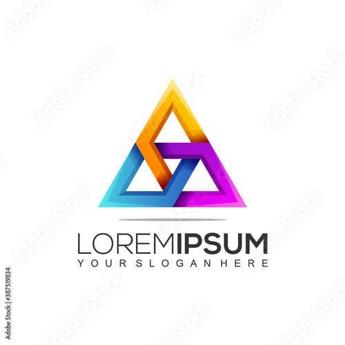 Modern Construction Triangle Logo Template