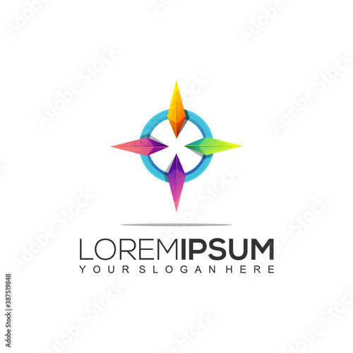 Compass Colorful Logo Design Template