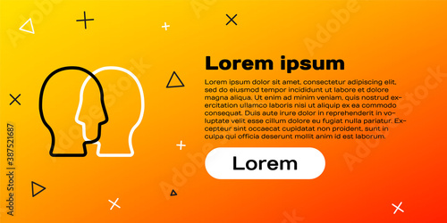 Line Bipolar disorder icon isolated on yellow background. Colorful outline concept. Vector.