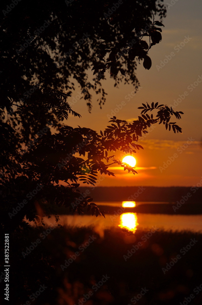 Sunset on lake Seliger, Tver region, Russia Sunset on lake Seliger, Tver region, Russia