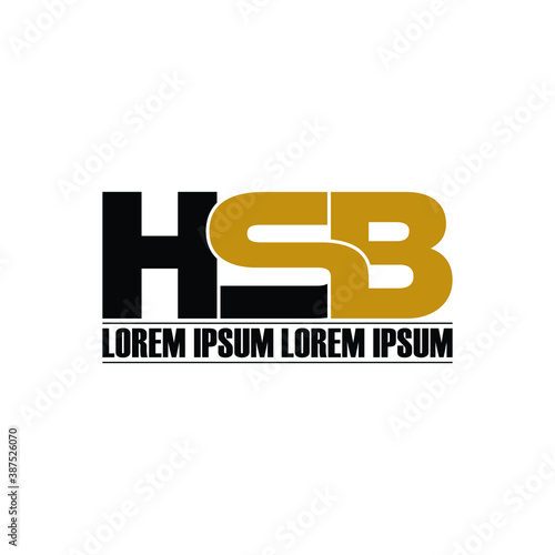 HSB letter monogram logo design vector