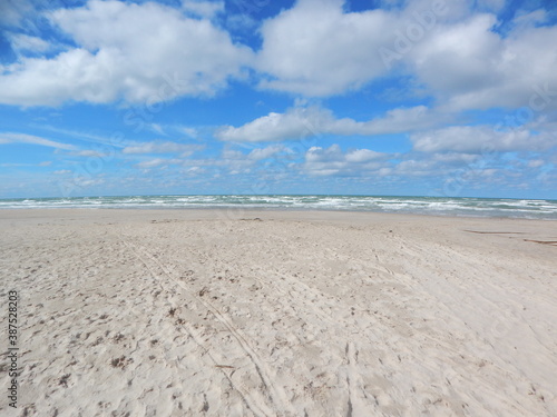 sand beach and blue sky