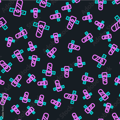 Line Knife holster icon isolated seamless pattern on black background. Vector.