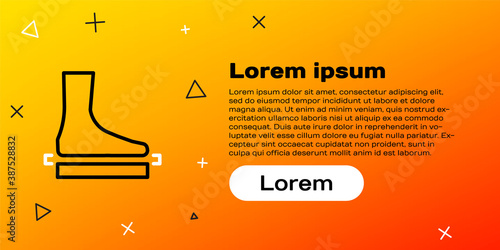 Line Flat foot icon isolated on yellow background. Colorful outline concept. Vector.