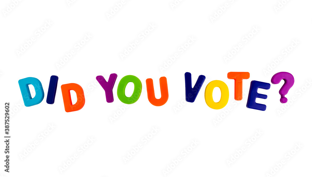 Text DID YOU VOTE? on a white background Text DID YOU VOTE? on a white background