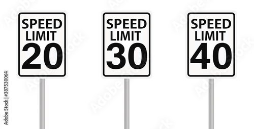 Speed limit sign. vector illustration