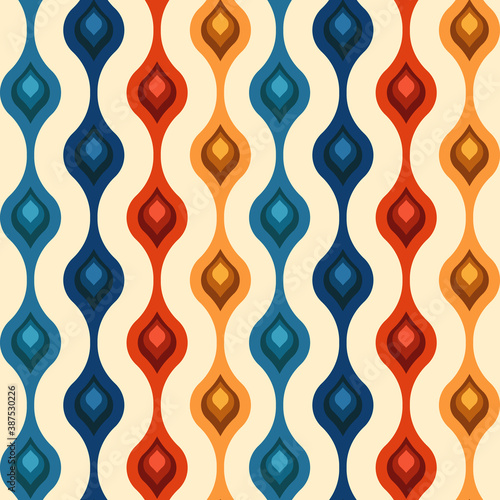 Retro seamless pattern - colorful nostalgic background design